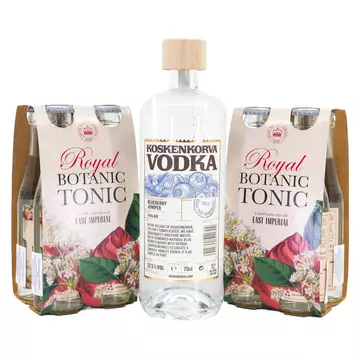 Koskenkorva Blueberry Juniper vodka (0,7L / 37,5%) - 4+4 ajándék East Imperial Royal Botanic Tonic