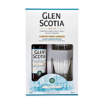 Glen Scotia Campbeltown Harbour whisky ajándékcsomag 2 pohárral DRS (0,7L / 40%)