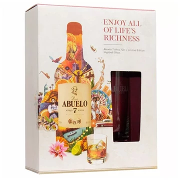 Abuelo 7 éves rum díszdobozban 1 pohárral (0,7L / 40%)