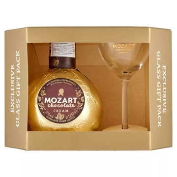 Mozart Chocolate likőr ajándékcsomag pohárral (0,5L / 17%)