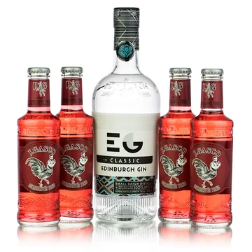 Edinburgh Dry gin + 4 db J.Gasco Prémium Cseresznyés tonic (0,7L + 4x0,2L / 43%)