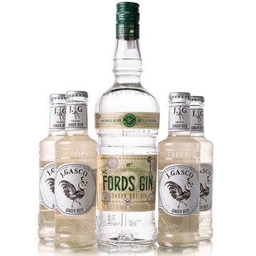 London Mule csomag (Fords + 4db J.Gasco Ginger Beer) (0,7L + 4x0,2L / 45%)