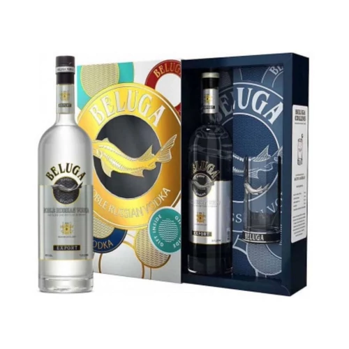 Beluga Noble vodka díszdobozban 1 pohárral DRS (0,7L / 40%)