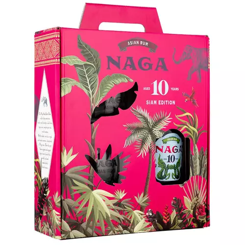 Naga Siam Editition 10 rum díszdobozban 2 pohárral (0,7L / 40%)