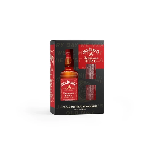 Jack Daniel's Tennessee Fire whiskey DD 2 pohárral (0,7L / 35%)
