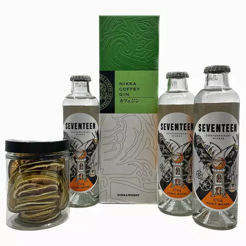 Nikka Coffey gin - Seventeen 1724 gintonic pack limekarikával (0,7L / 47% + 3x0,15L + 35g)