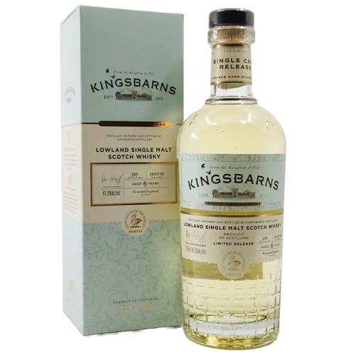 Kingsbarns 6 éves single cask ex-peated hogshead whisky (0,7L / 61,5%)