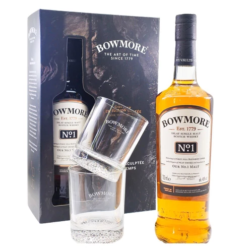 Bowmore No 1. whisky DD 2 pohárral (0,7L / 40%)