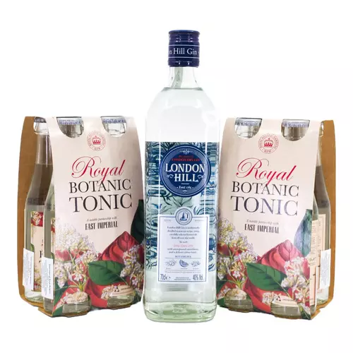 London Hill gin (0,7L / 40%) - 4+4 ajándék East Imperial Royal Botanic Tonic (8X0,15L)