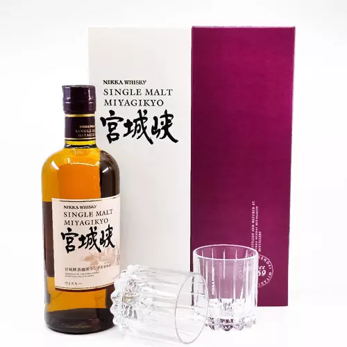 Miyagikyo Single Malt ajándékcsomag 2 Riedel pohárral (0,7L / 45%)