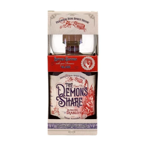 The Demons Share 3 éves rum díszdobozban 1 üvegpohárral DRS (0,7L / 40%)