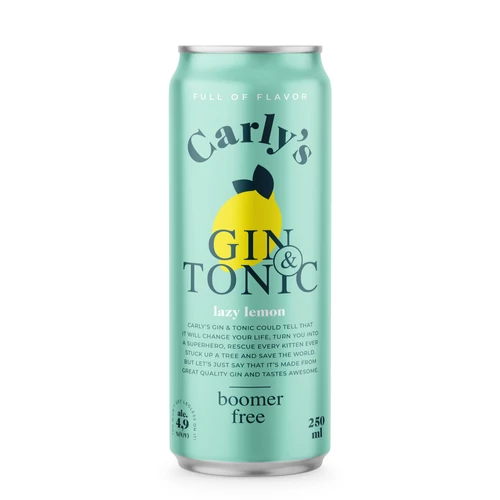 Carly's Lazy Lemon gin & tonic RTD DRS (0,25L / 4,9%)