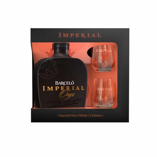 Barcelo Imperial Onyx rum díszdobozban 2 pohárral (0,7L / 38%)