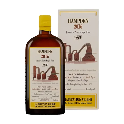 Hampden 7 éves 2016 OWH Habitation Velier rum (0,7L / 60%)