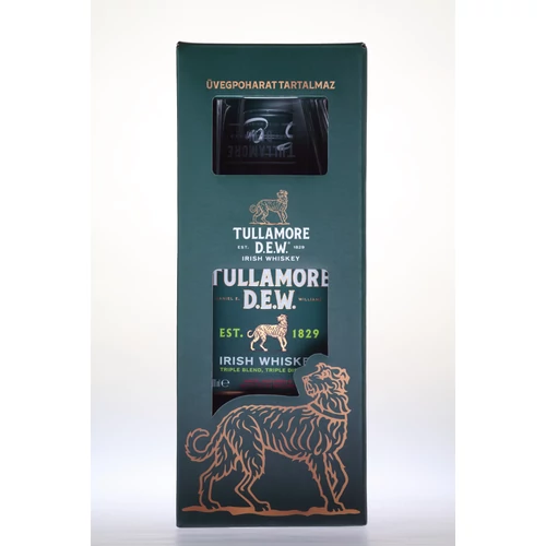 Tullamore Dew whiskey ajándékcsomag 1 pohárral DRS (0,7L / 40%)