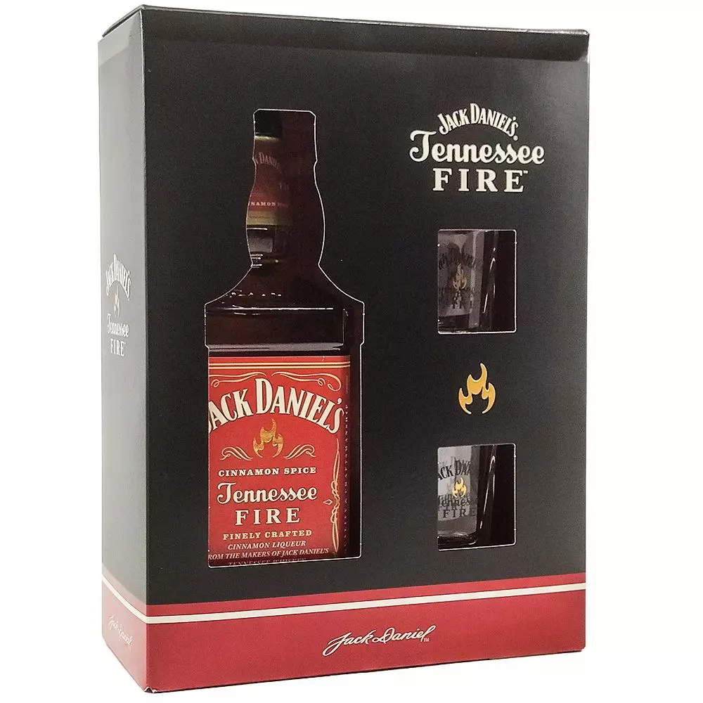 Jack Daniel's Tennessee Fire díszdobozban 2 pohárral (0,7L / 35%)
