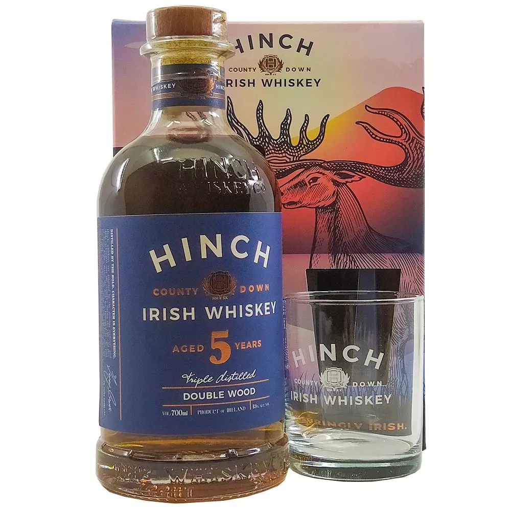 Hinch 5 éves Double Wood ajándékcsomag 1 tumbler pohárral (0,7L / 43%)