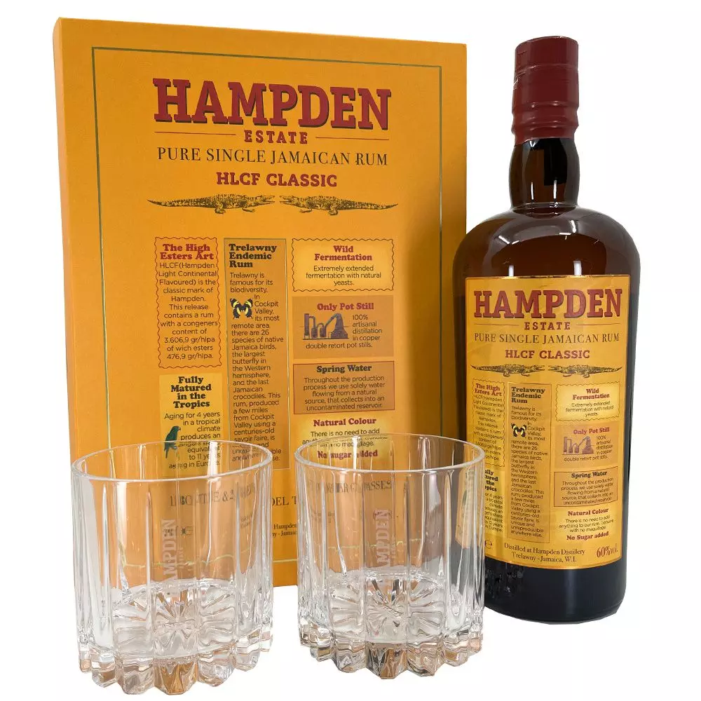 Hampden HLCF Classic rum (Overproof) díszdobozban 2 pohárral (0,7L / 60%)