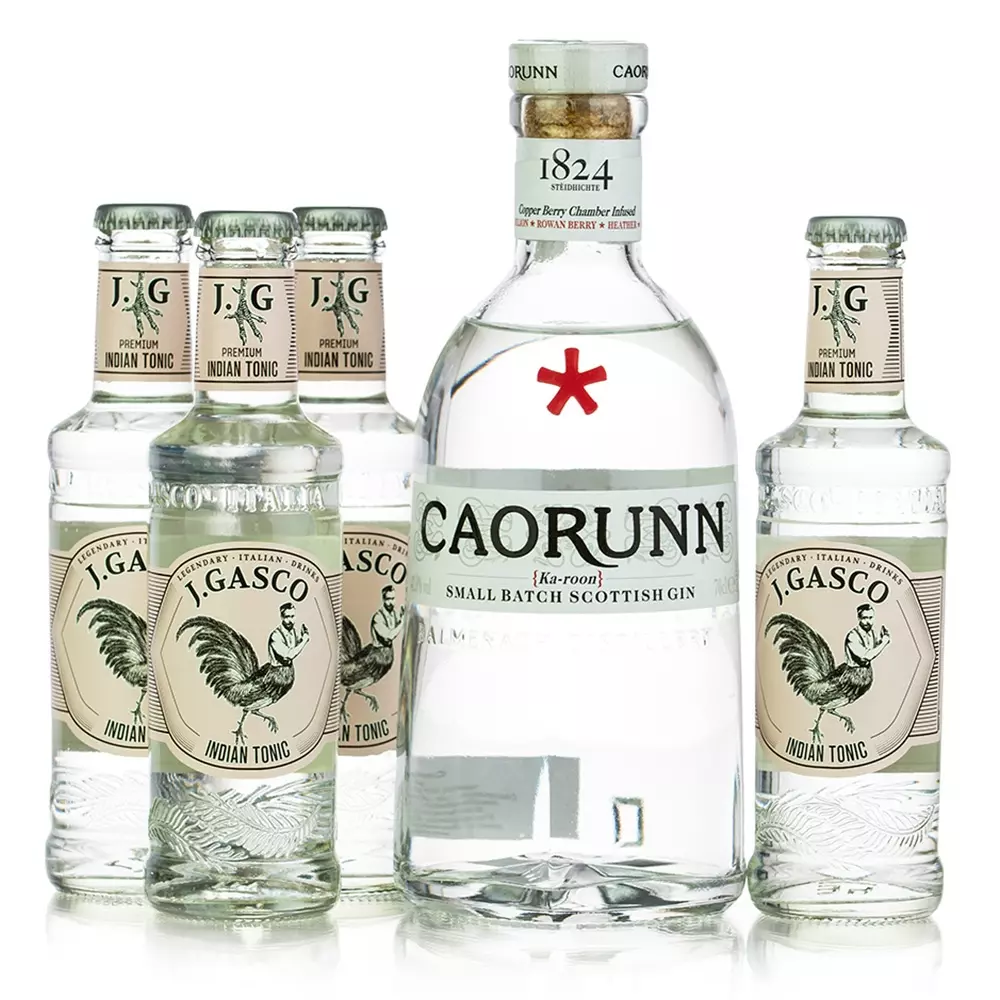 Caorunn gin + 4 db J.Gasco Indian Tonic (0,7L / 41,8% + 4X0,2L)