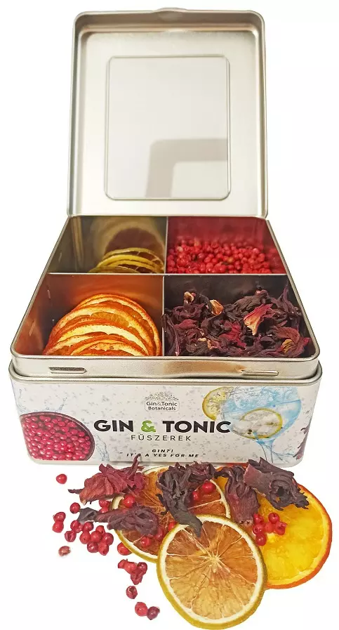 G&T Botanicals Lime-narancs-hibiszkusz-rózsabors osztott fémdobozban (139g)